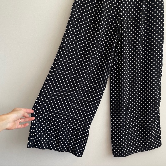 Zara polka dot wide leg pants high rise trousers crop artsy teacher fun small S - Picture 13 of 13